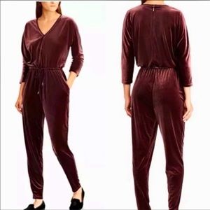 New Ralph Lauren velvet jumpsuit burgundy sz M